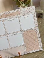 Semainier - Weekly planner A4  floral - organisation hebdomadaire - planning - agenda - bloc-notes
