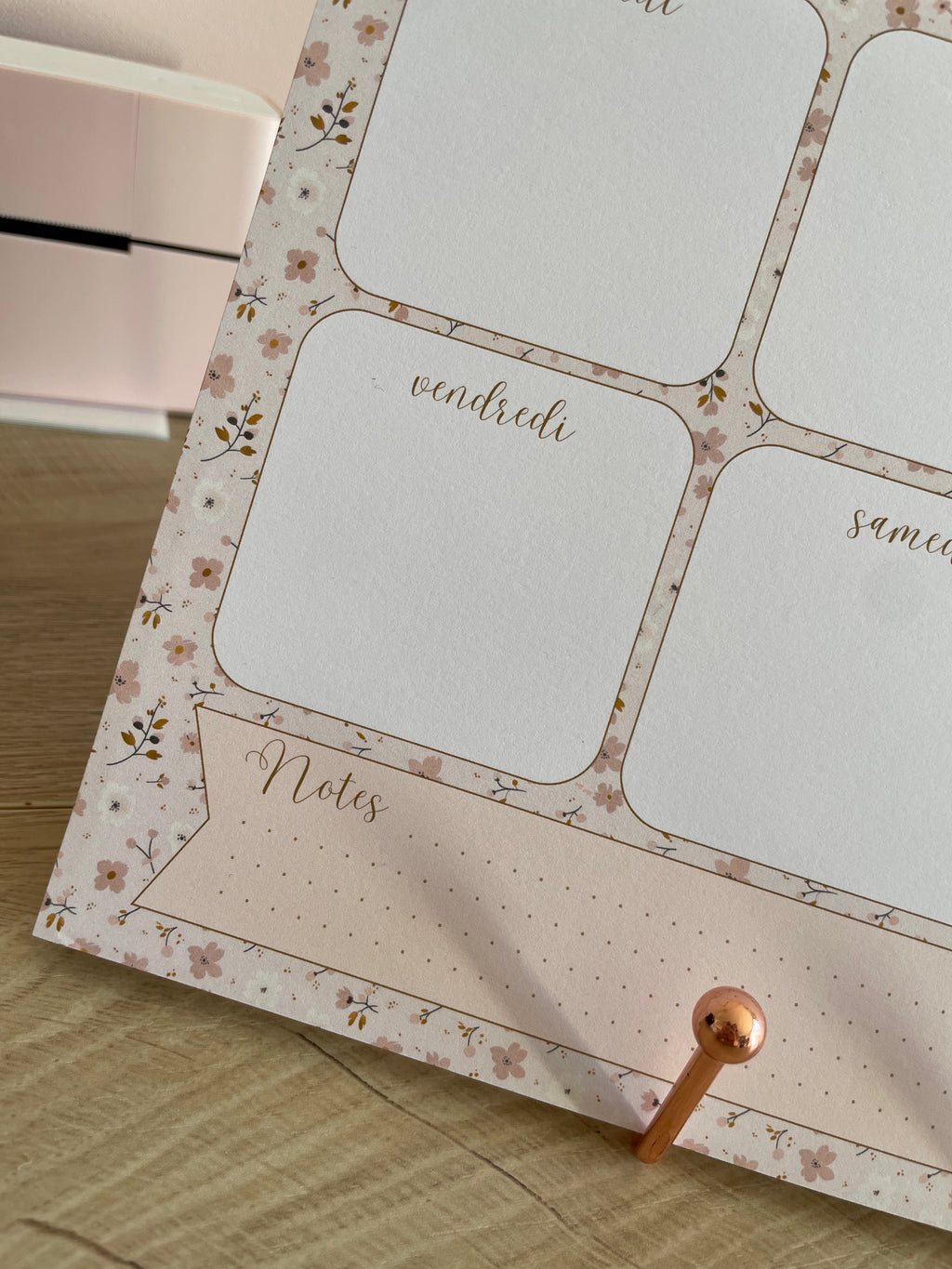 Semainier - Weekly planner A4  floral - organisation hebdomadaire - planning - agenda - bloc-notes
