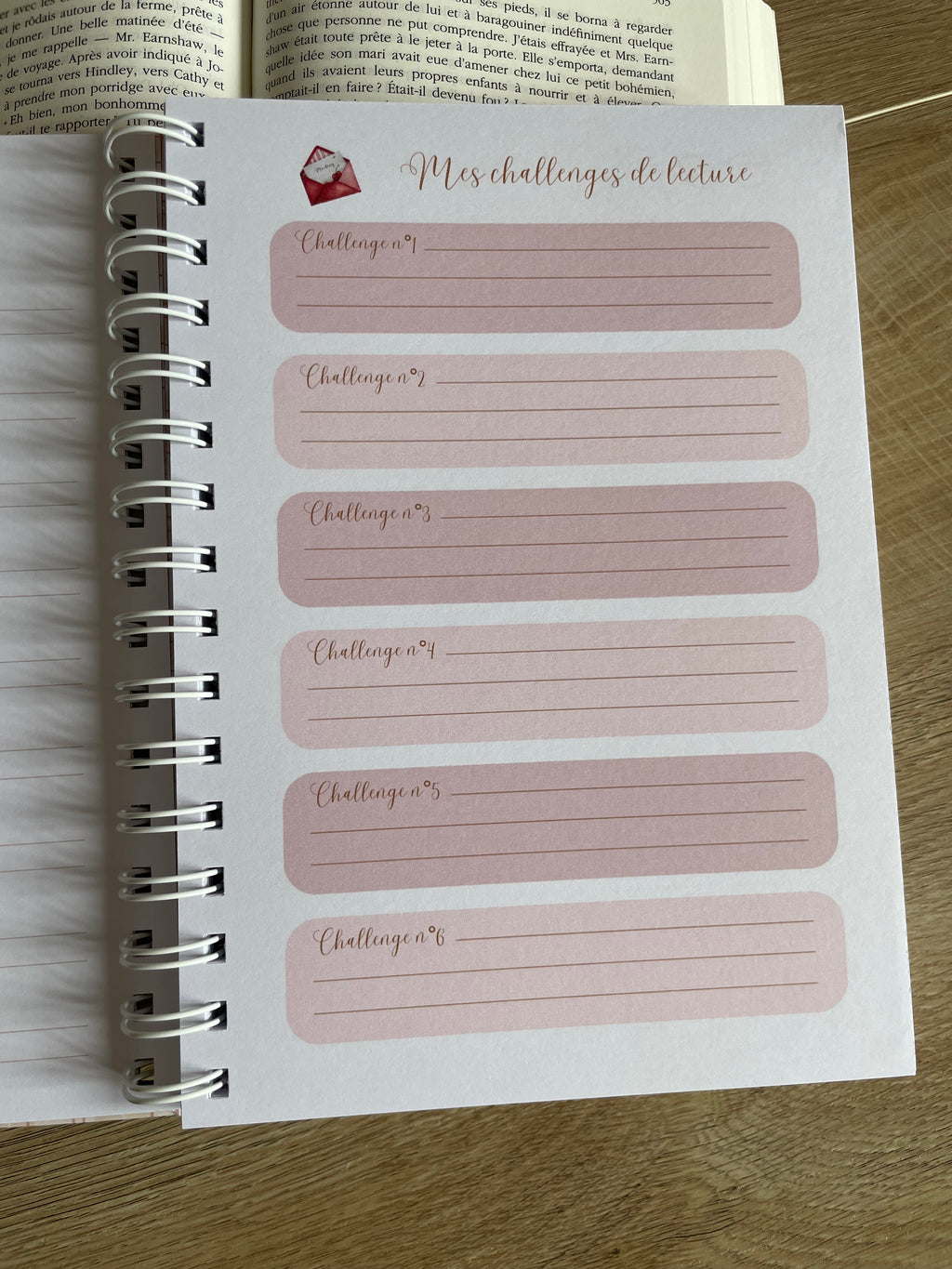 Journal de lecture A5 fait main - 100 critiques de livres - avis de lecture - romance - carnet de notes