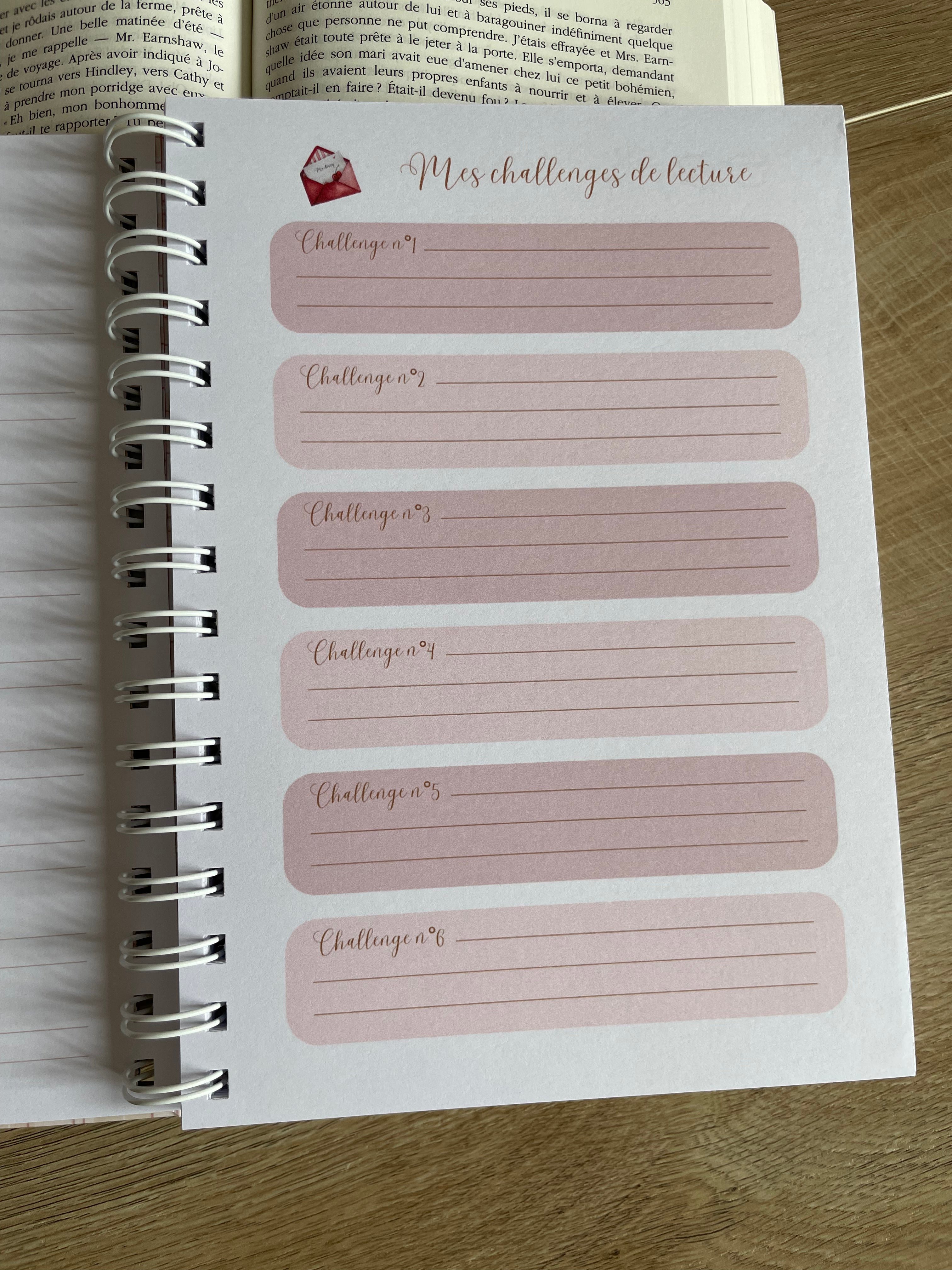 Journal de lecture A5 fait main - 100 critiques de livres - avis de lecture - romance - carnet de notes