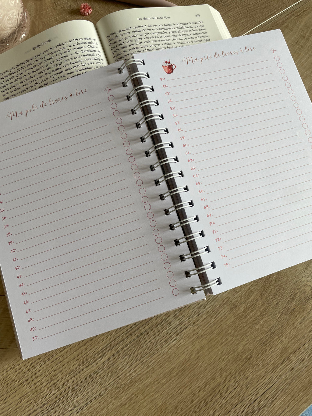 Journal de lecture A5 fait main - 100 critiques de livres - avis de lecture - romance - carnet de notes