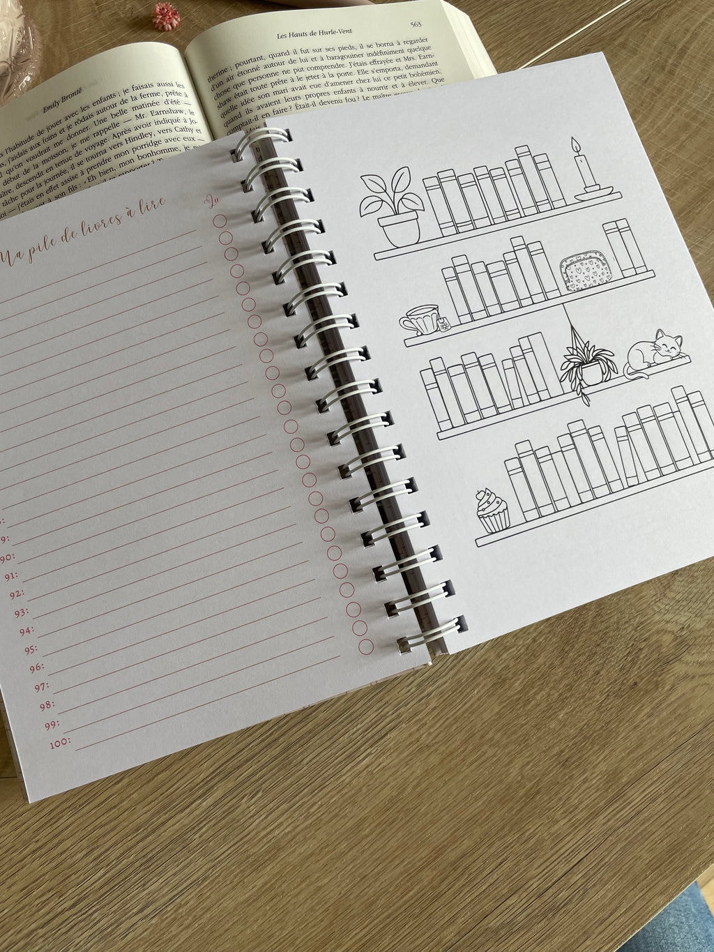 Journal de lecture A5 fait main - 100 critiques de livres - avis de lecture - romance - carnet de notes
