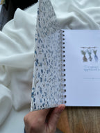Carnet de recettes à remplir  style cottagecore floral bleu - format A5 à spirales - Personnalisable