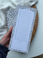 Carnet de recettes à remplir  style cottagecore floral bleu - format A5 à spirales - Personnalisable