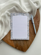 Bloc-notes ligné A5 fait main style cottagecore floral - carnet de notes romantique A6 - accessoire de bureau - to-do list - organisation