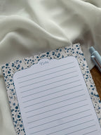Bloc-notes ligné A5 fait main style cottagecore floral - carnet de notes romantique A6 - accessoire de bureau - to-do list - organisation