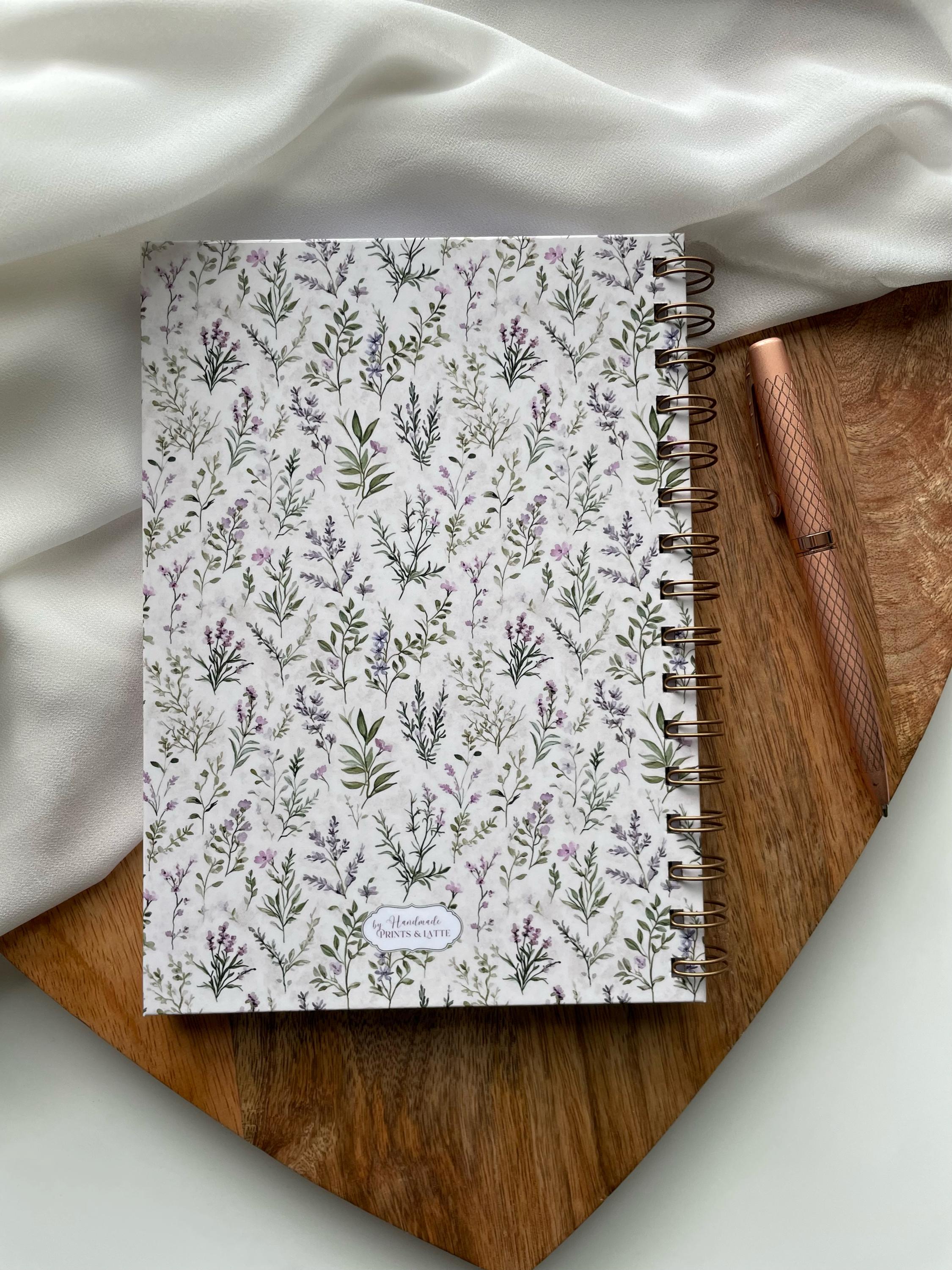 Carnet de recettes familiales A5 fait main à spirales floral style cottagecore - Family Cook book