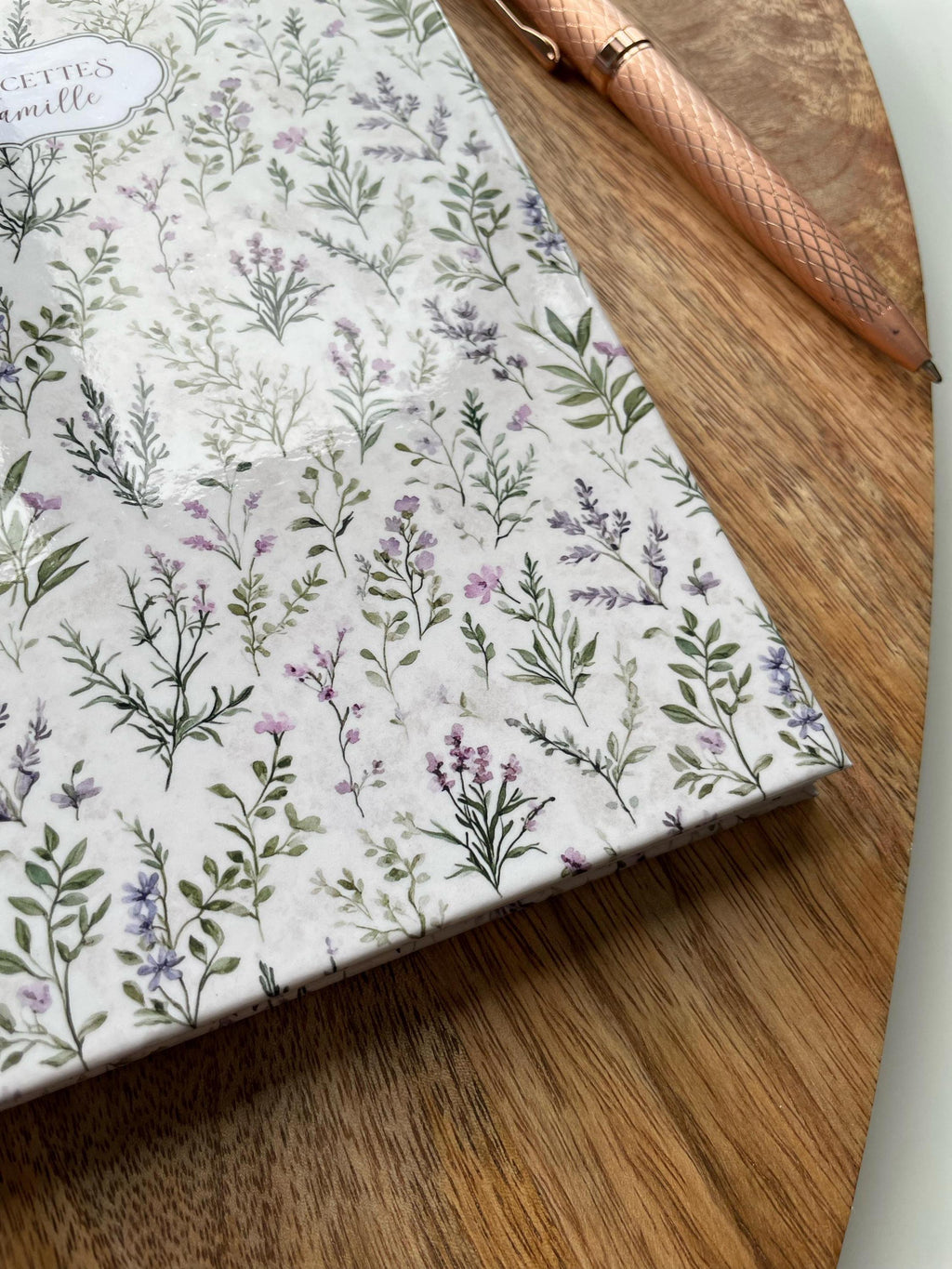 Carnet de recettes familiales A5 fait main à spirales floral style cottagecore - Family Cook book