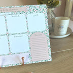 Weekly planner floral - planning de la semaine - semainier - organisation hebdomadaire - bloc-notes