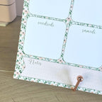 Weekly planner floral - planning de la semaine - semainier - organisation hebdomadaire - bloc-notes