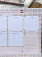 Weekly-planner - Planning de la semaine - organisation - agenda - bloc notes - semainier - to do list