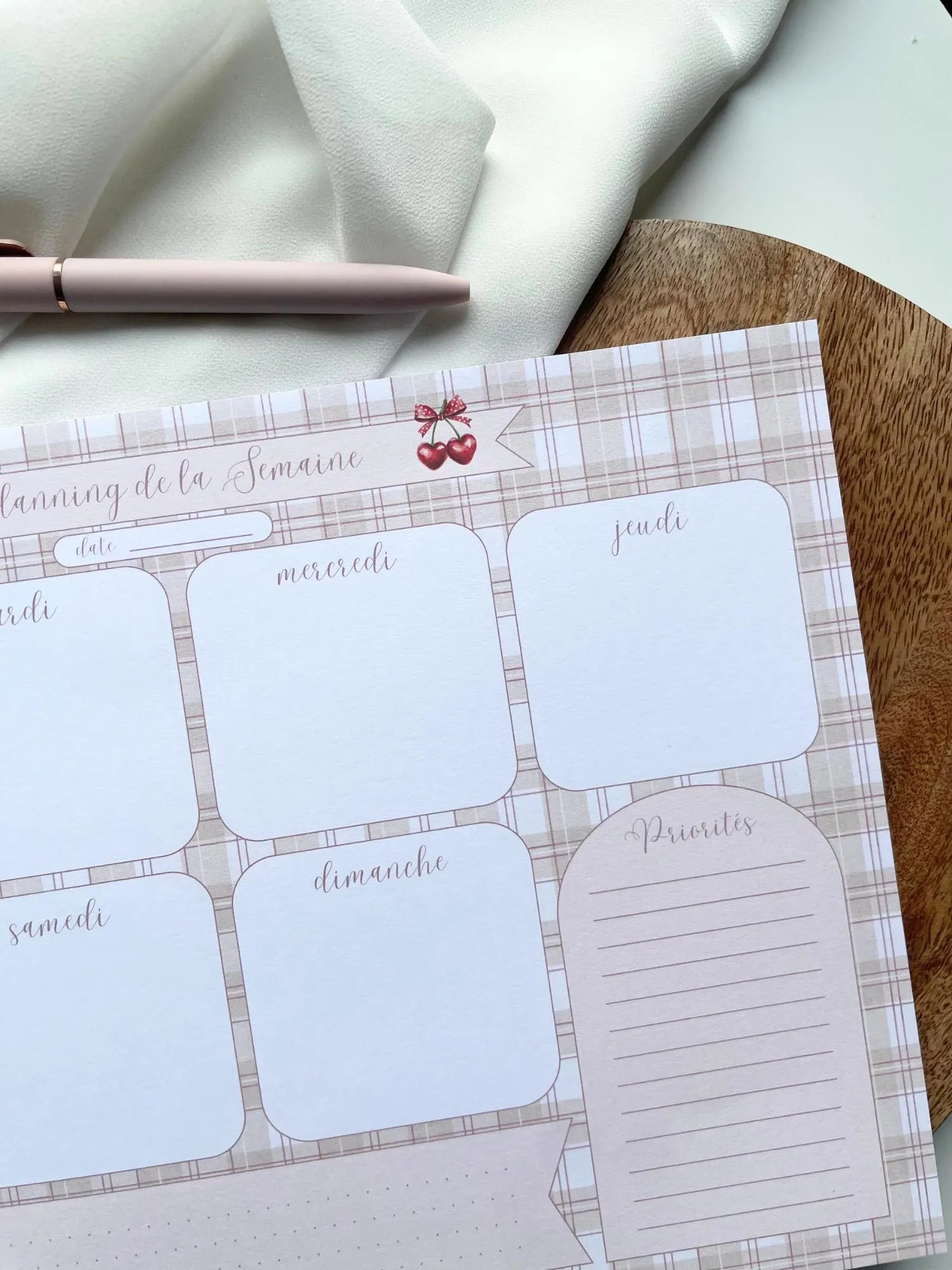 Weekly-planner - Planning de la semaine - organisation - agenda - bloc notes - semainier - to do list