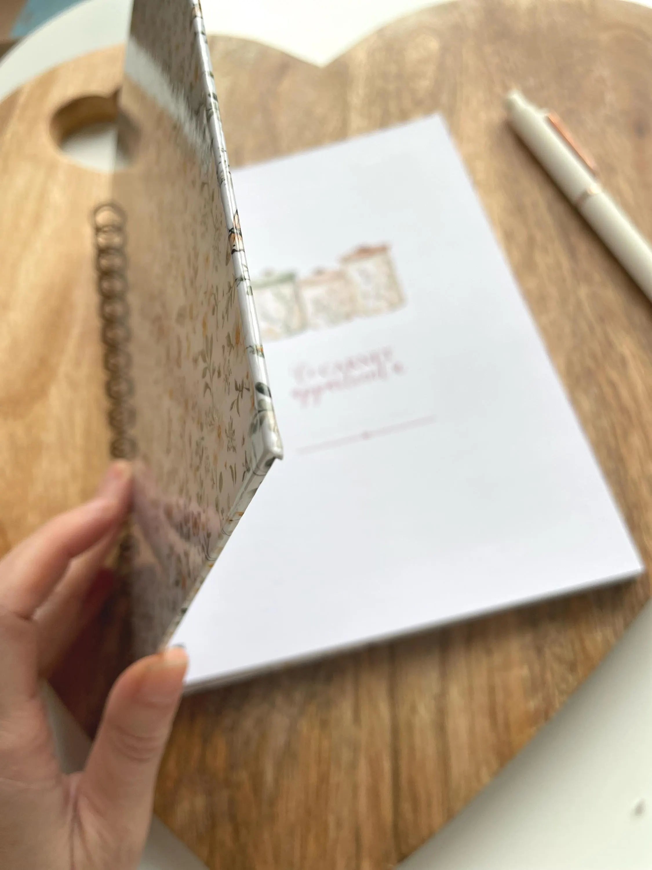 Carnet de recettes familiales à spirales A5 fait main style floral cottagecore - Family Cook book