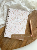 Carnet de notes à spirales format A5 fait main cahier ligné - notebook - bloc-notes - style cottagecore - journaling - self love journal