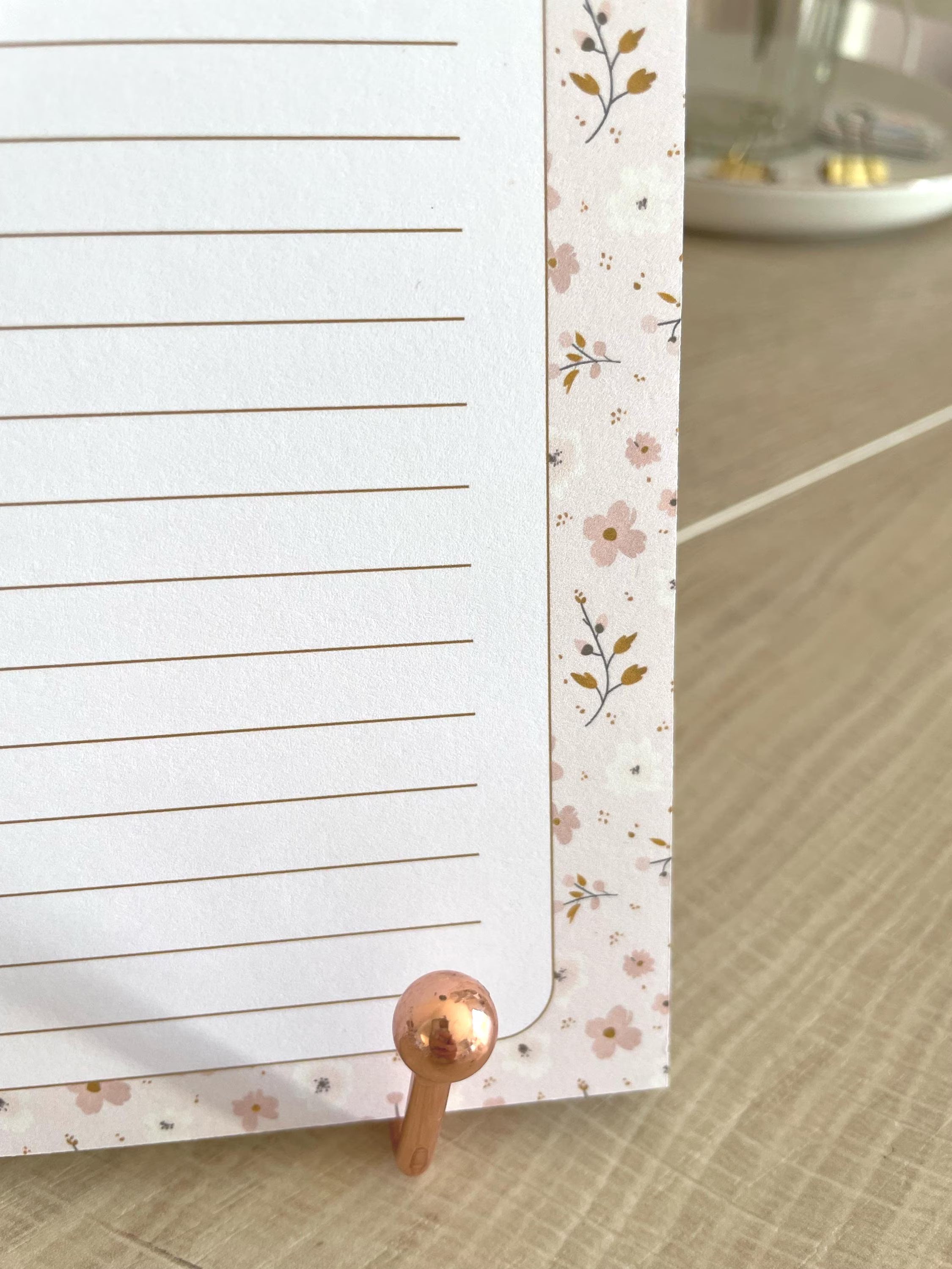 Bloc-notes ligné A5 fait main style cottagecore - carnet de notes romantique - accessoire de bureau - to-do list - organisation