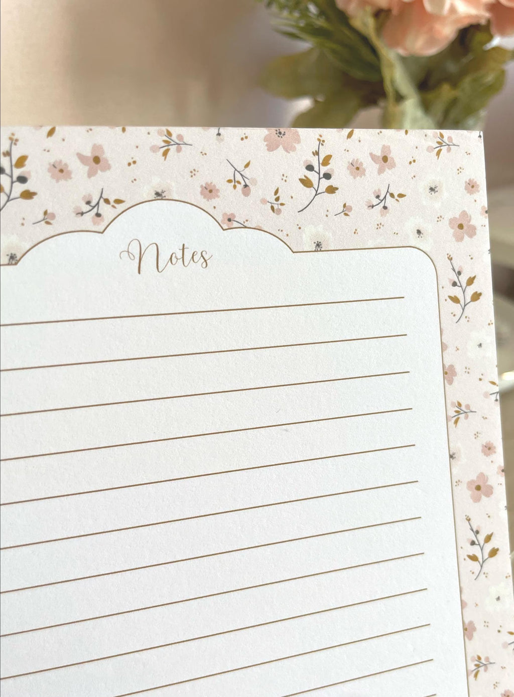 Bloc-notes ligné A5 fait main style cottagecore - carnet de notes romantique - accessoire de bureau - to-do list - organisation