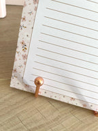 Bloc-notes ligné A5 fait main style cottagecore - carnet de notes romantique - accessoire de bureau - to-do list - organisation