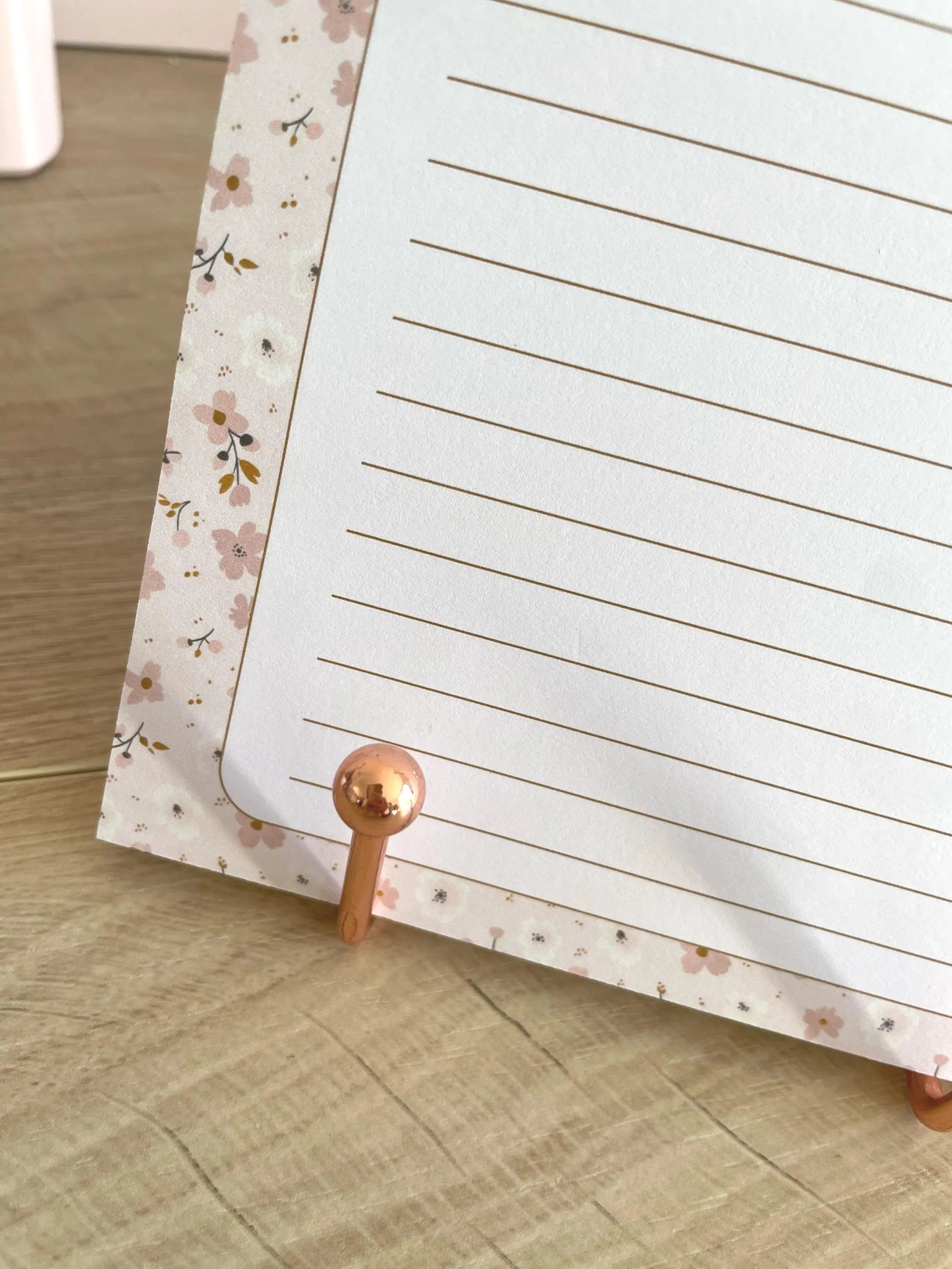 Bloc-notes ligné A5 fait main style cottagecore - carnet de notes romantique - accessoire de bureau - to-do list - organisation