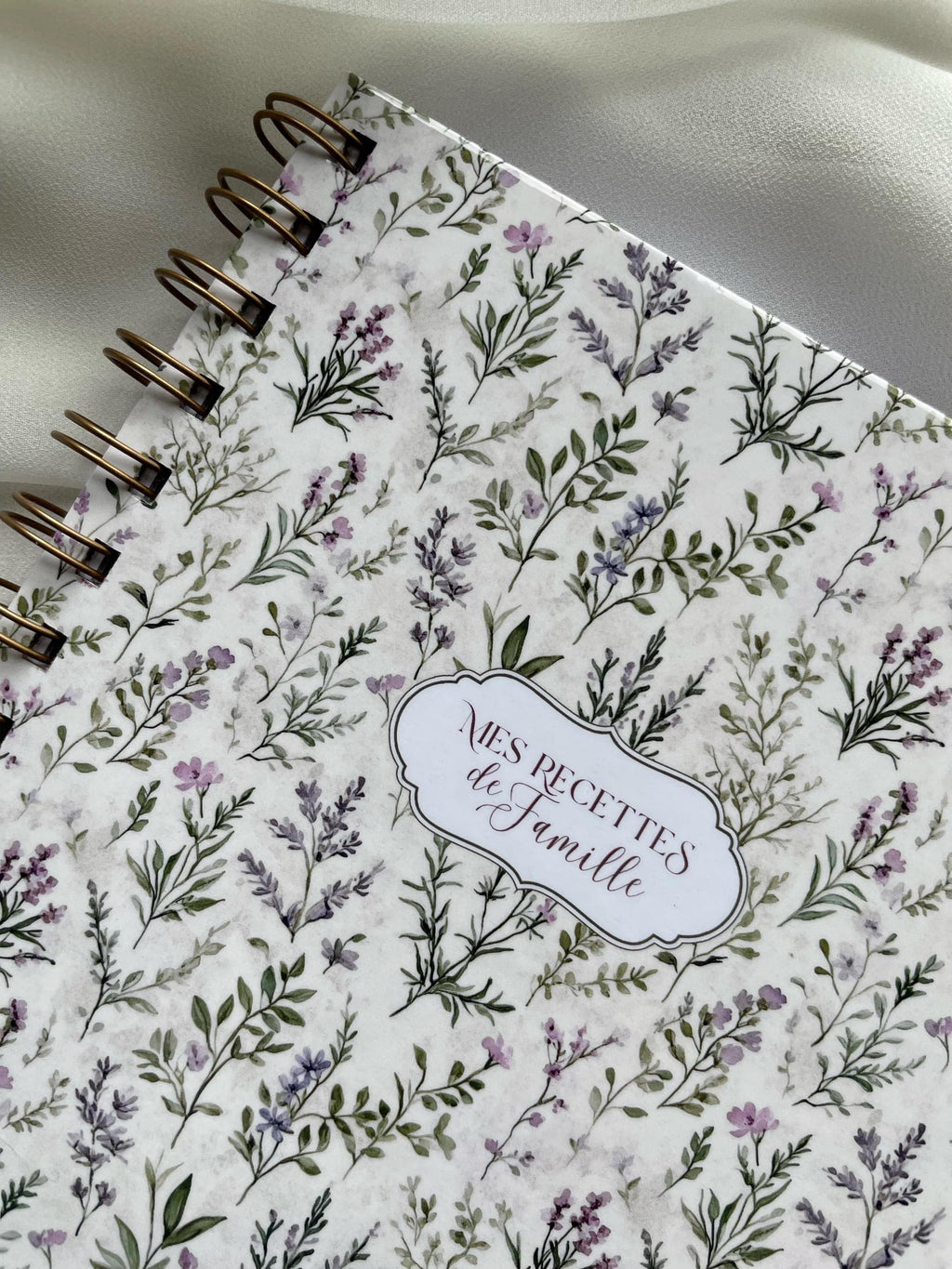 Carnet de recettes familiales A5 fait main à spirales floral style cottagecore - Family Cook book