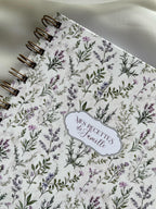 Carnet de recettes familiales A5 fait main à spirales floral style cottagecore - Family Cook book