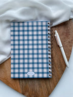 Carnet de recettes à spirales A5 - personnalisable - fait main style cottagecore Vichy - les recettes de maman