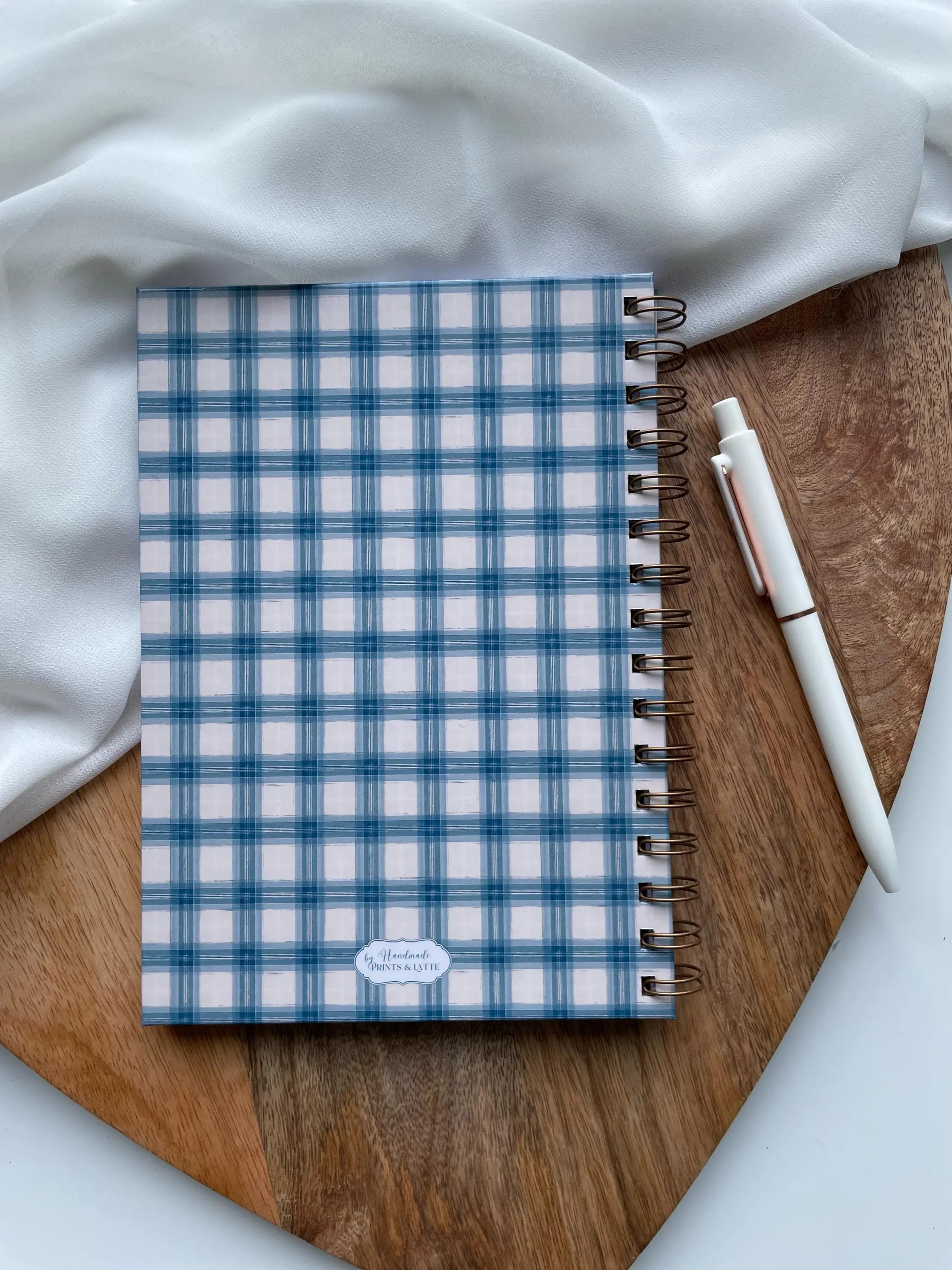 Carnet de recettes à spirales A5 - personnalisable - fait main style cottagecore Vichy - les recettes de maman
