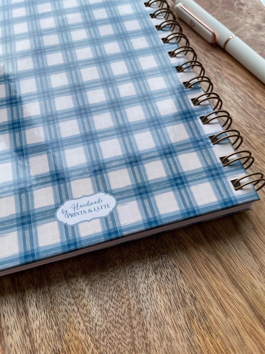 Carnet de recettes à spirales A5 - personnalisable - fait main style cottagecore Vichy - les recettes de maman