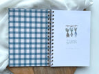 Carnet de recettes à spirales A5 - personnalisable - fait main style cottagecore Vichy - les recettes de maman