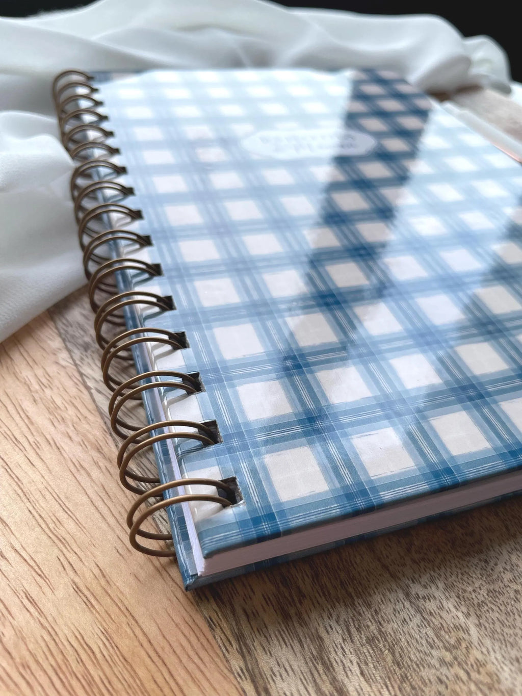 Carnet de recettes à spirales A5 - personnalisable - fait main style cottagecore Vichy - les recettes de maman