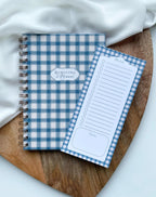 Carnet de recettes à spirales A5 - personnalisable - fait main style cottagecore Vichy - les recettes de maman